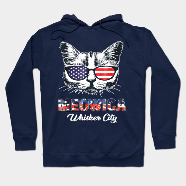 Meowica Patriot Whisker City Cat Hoodie by Macy XenomorphQueen